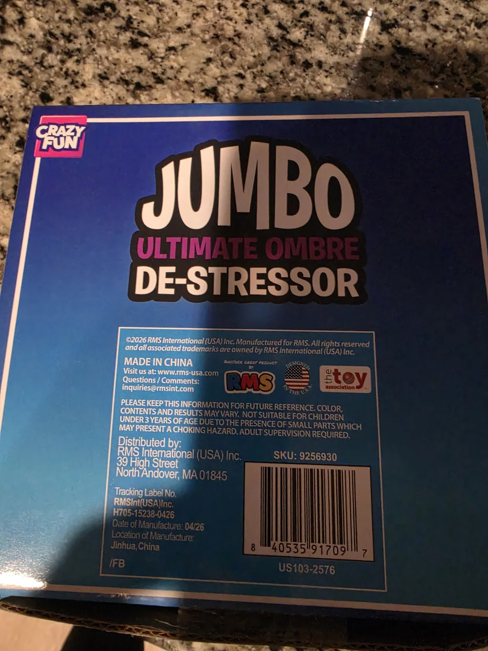RMS Jumbo Ultimate Ombre De-Stressor Stress Ball - Blue